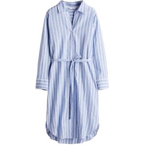 H&M Linen Blend Tie Waist Shirt Dress Sz S Beach Resortwear Coastal Grandma EUC